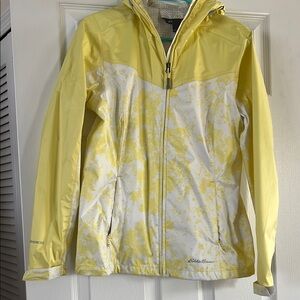 Eddie Bauer Yellow Rain Jacket Weatherproof Design